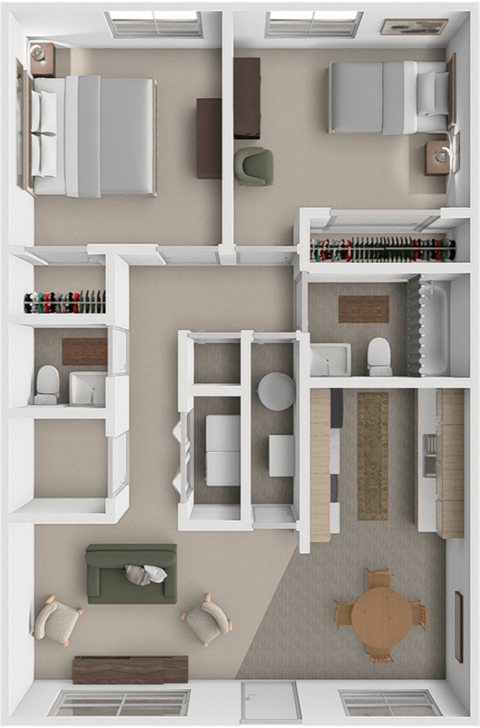 Chateau floor plan at Villa West Apartments
