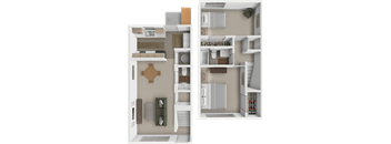 Retreat Townhome floor plan at Villa West Apartments