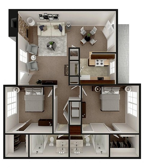 2 bedroom apartment floor plan