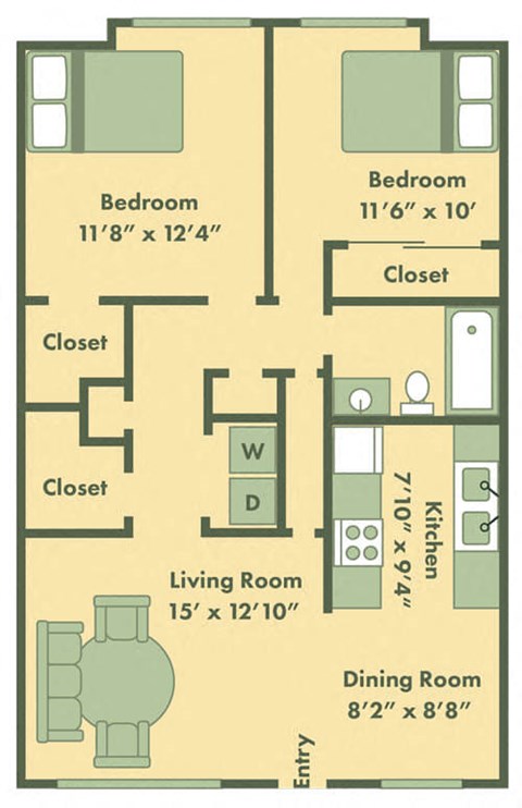 floor plan two bedroom apartment
