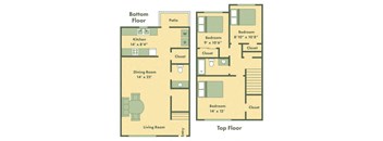 three bedroom townhome floor plan