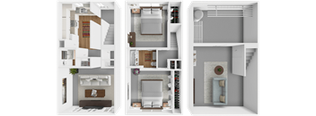 two bed one and a half bath floor plan townhome at westborough arm