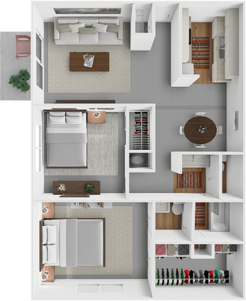 two bed one and a half bath floor plan at westborough arms