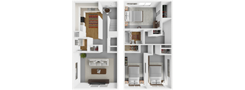 three bedroom one and a half bath floor plan at westborough arms