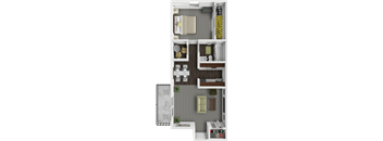 one bedroom floor plan at Walnut Creek Apartments