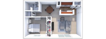 a floor plan of a 1 bedroom apartment