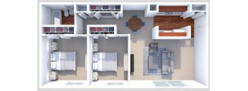 a floor plan of a 1 bedroom apartment