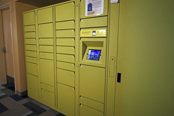 Package receiving lockers for residents at windsor gates apartments