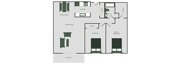 2 Bedroom Ploor Plan at Windsor Gates