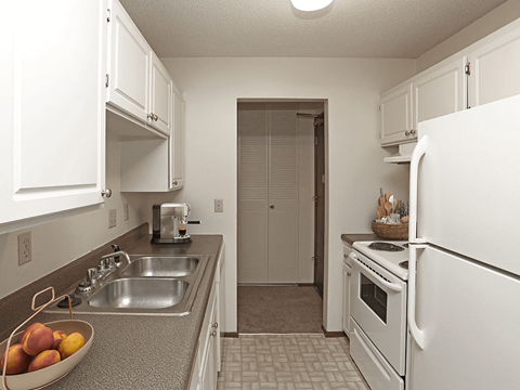 Kitchen in a windsor gates aparmtnets with double sink