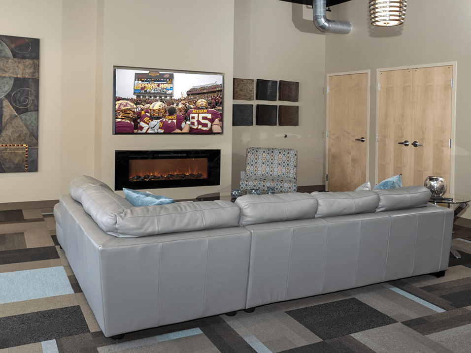 Lounge area with TV at clubhouse