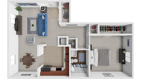 a floor plan of a house with a bedroom and a bathroom