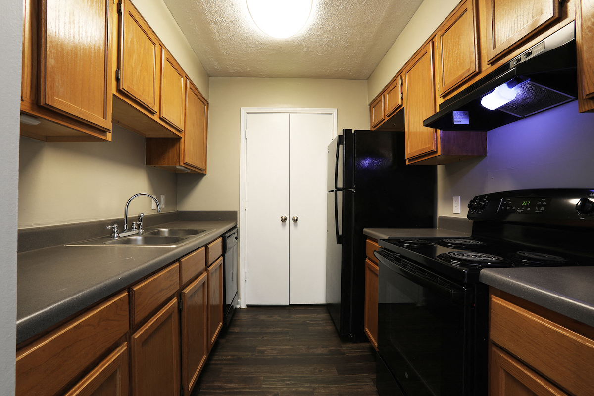 Kitchen at Woods of Post House Apartments in Jackson, TN