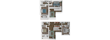 a floor plan of a house with a bedroom and a living room