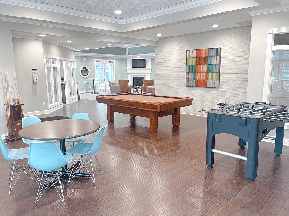 clubhouse with games available to play