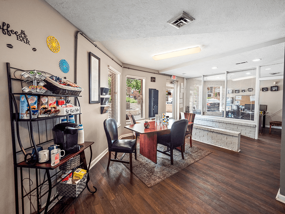 interior of Wake Robin leasing office