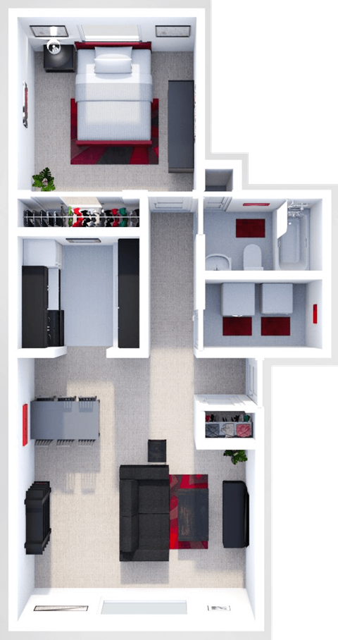 1 bedroom floor plan at wake robin
