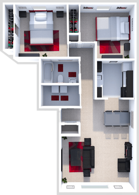 2 bedroom floor plan at wake robin