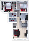 2 bedroom floor plan at wake robin