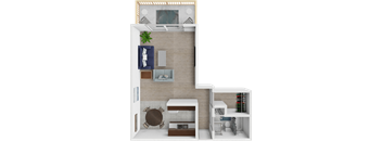 a rendering of a 3d floor plan of a house