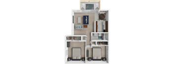 a floor plan of a house with a bedroom and a bathroom