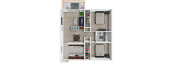 a rendering of a 3d floor plan of a house
