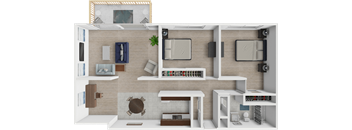 a floor plan of a house with a bedroom and a living room