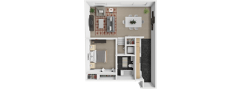 a floor plan of a house with a bedroom and a bathroom