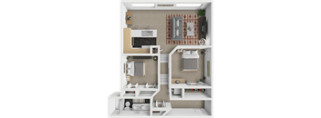 a rendering of a 3d floor plan of a house