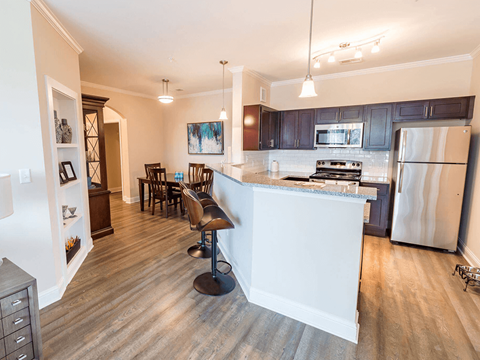 open kitchen with an island