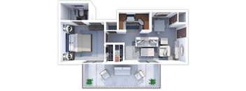 1 bed floor plan at westchester village