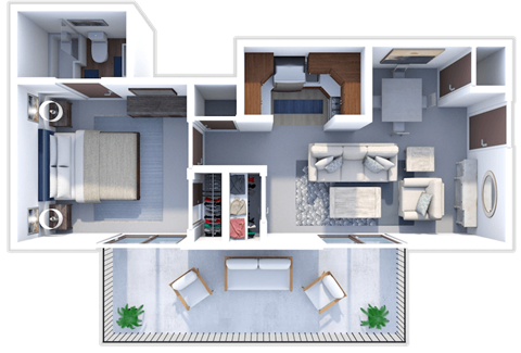 1 bed floor plan at westchester village