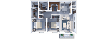 2 bed floor plan at westchester village
