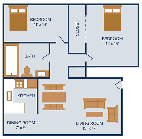 2 bedroom apartment floor plan