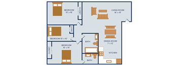 3 bedroom apartment floor plan