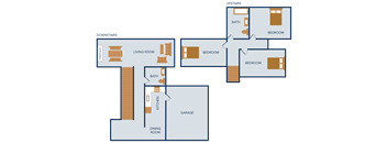 Williamsburg Way apartments 3 bed, 1.5 bath floor plan