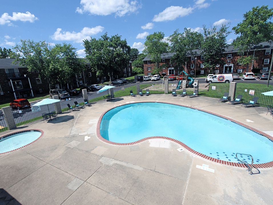 outdoor pool at apartment complex