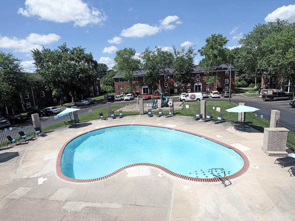 outdoor pool at apartment complex