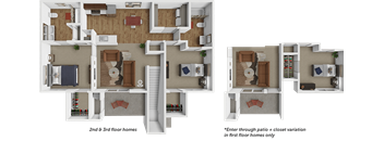 A diagram shows two different floor plans for apartment layouts.