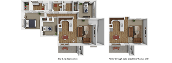 A diagram shows the layout of two 3rd floor homes and one 1st floor home.