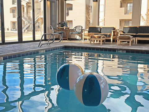 indoor pool at apartment complex