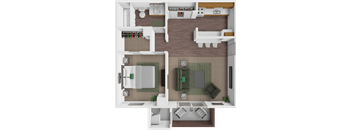 1 bed 1 bath floor plan at Wyoming Place