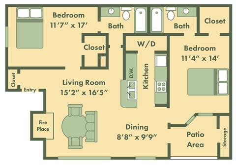 2 bedroom apartment floor plans