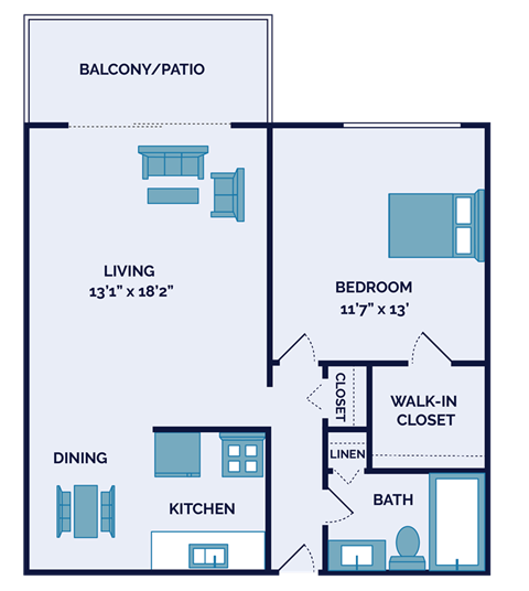1 bedroom apartment floor plan