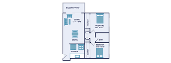 2 bedroom apartment floor plan