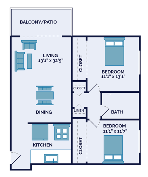 2 bedroom apartment floor plan