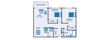 2 bedroom apartment floor plan