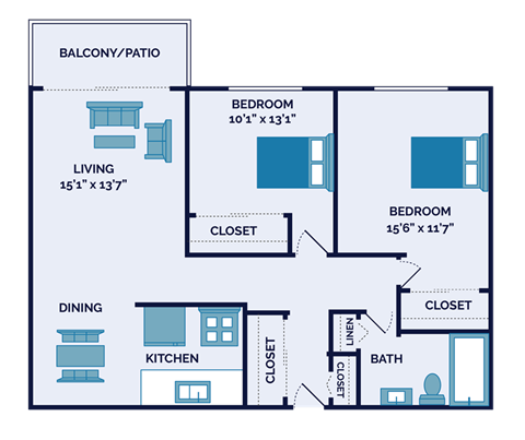 2 bedroom apartment floor plan