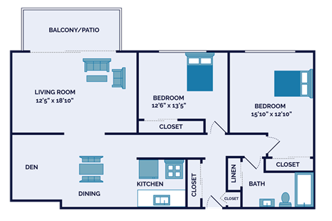 2 bedroom apartment floor plan