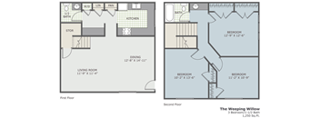 three bedroom townhome floor plan